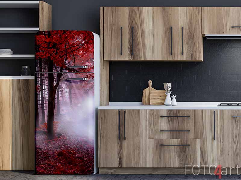 Meubelstickers Mystical red forest
